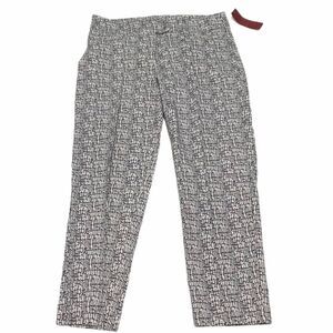 Love Scarlett Woven Grey Scratch‎ Print Cropped Skinny Leg Pants Grey White 10